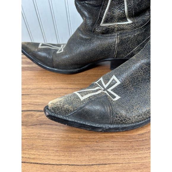 Old Gringo Womens 9B Brown Distressed Leather Cross Cowboy Boots - Picture 3 of 7